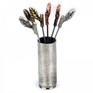 Darby Home Co Twig Leaf Steel Stainless Cheese Marker Set DBHM4138